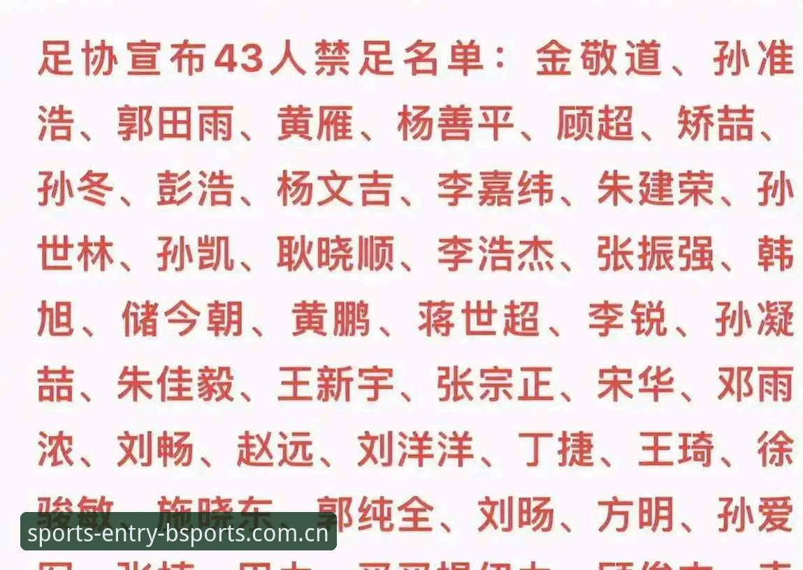 足协第三批禁足名单最新动态：65人遭重罚，终身禁足17人创纪录